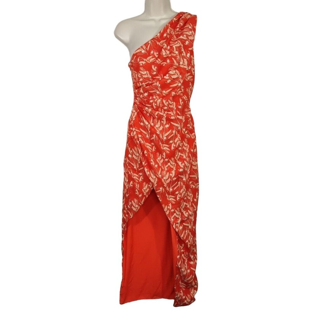 Alexia Admor Alessi Gown One Shoulder Dress Women Size 2 Orange Cocktail Party - Picture 2 of 10